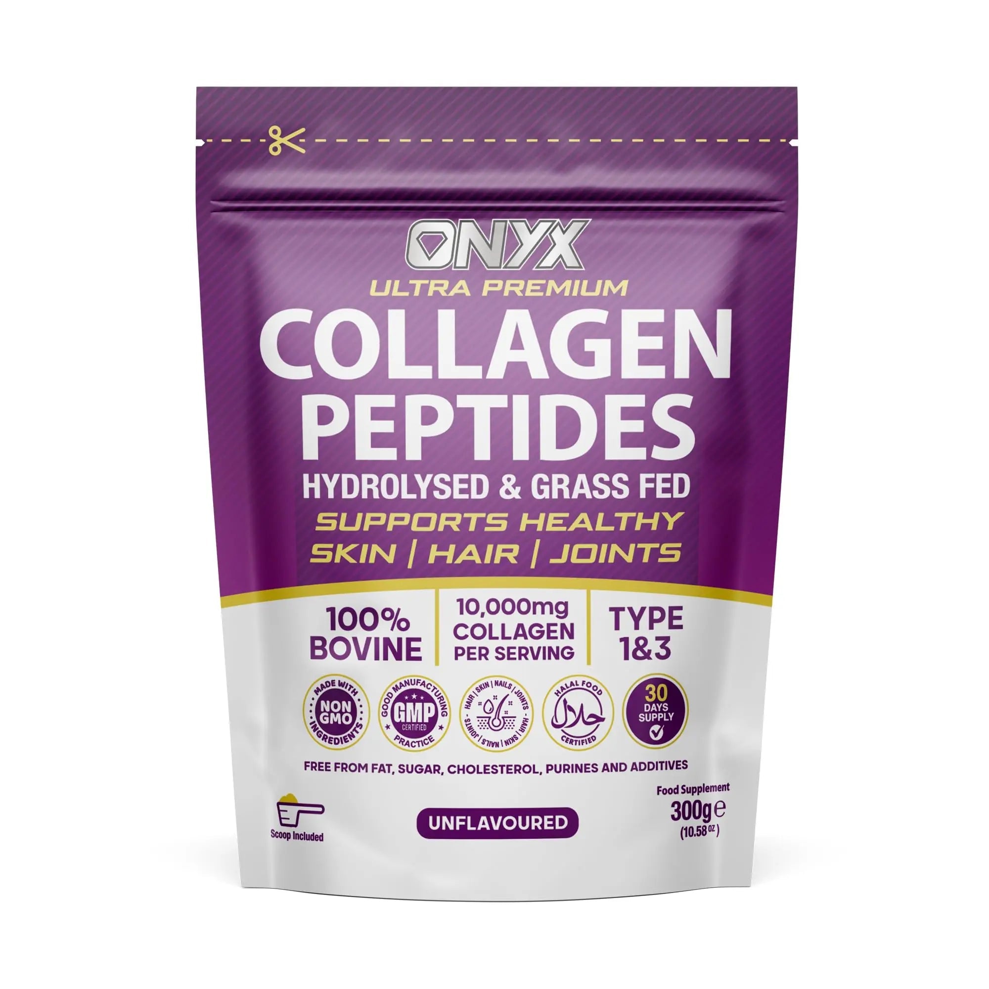 Premium Collagen Powder 300g Hydrolysed Bovine Collagen Peptides Powder ONYX INGREDIENTS 101 Au supplements