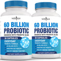 Probiotics 60 Billion CFU with Prebiotic Formula - Probiotics for Women and Men and Adults, 100% Natural Digestive Enzymes,