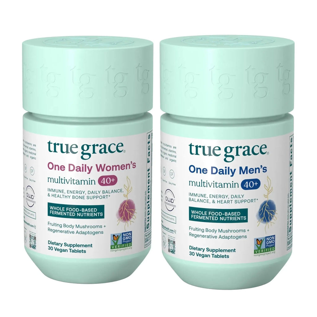 True Grace One Daily Men's Multivitamin 40+ (30 Vegan Tablets) + One Daily Women’s Multivitamin 40+ (30 Vegan Tablets) True Grace Au supplements