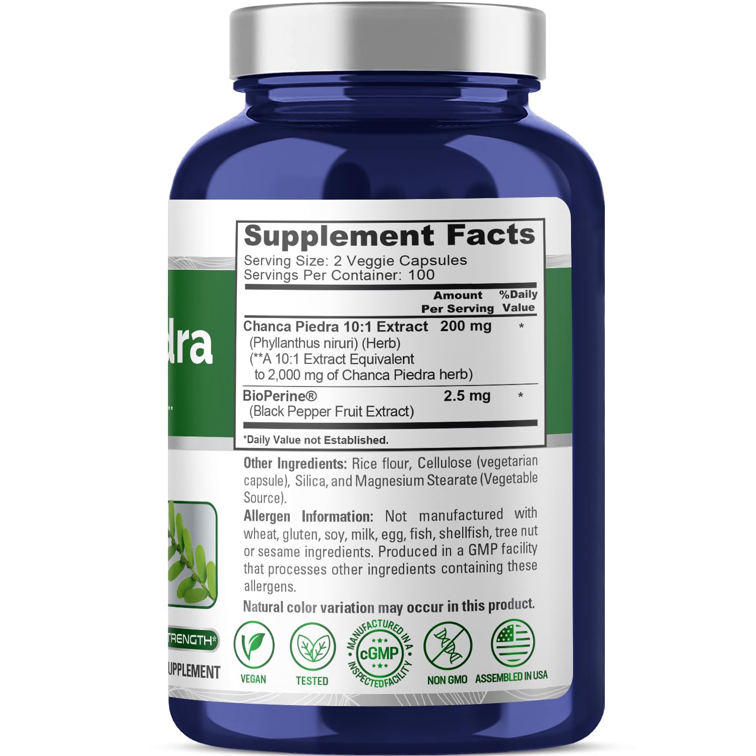 NusaPure Chanca Piedra 2000mg | 200 Veggie Caps | Herbal Extract Supplement | Extract 10:1, Non-GMO, Bioperine & Vegan | 100 Servings per Bottle NusaPure Au supplements