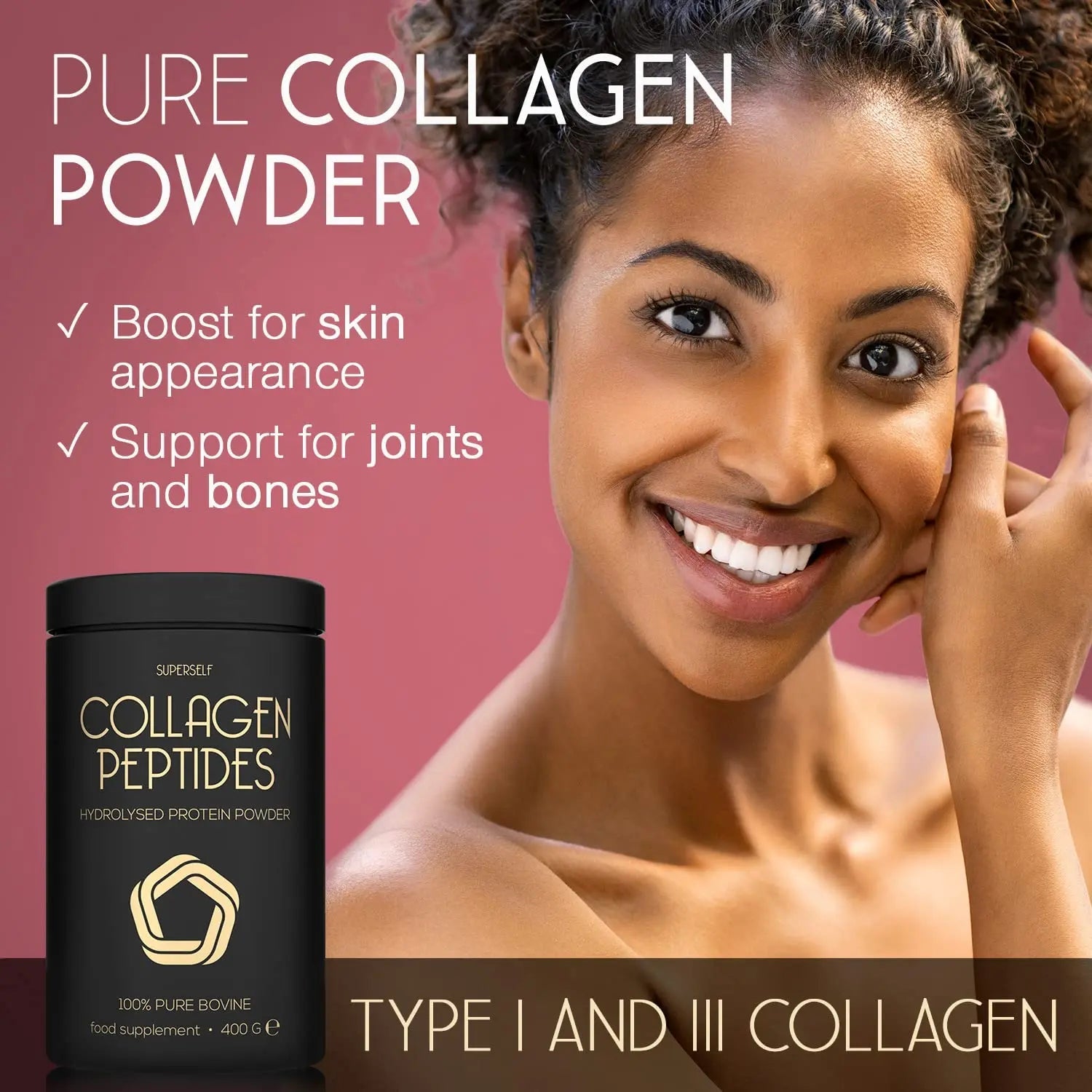 Premium Collagen Powder - Collagen Supplements for Women & Men - Pure Bovine Collagen Peptides 400g SuperSelf Au supplements