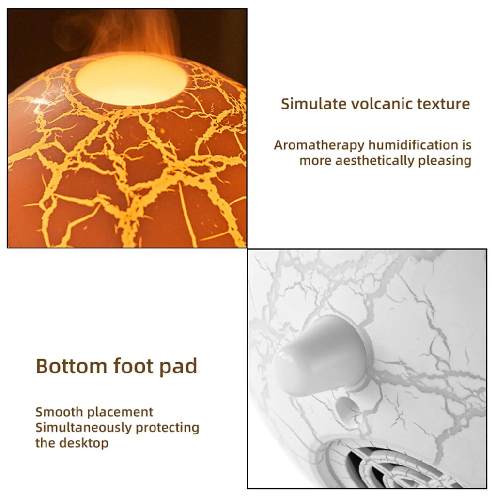 Volcano Humidifier Flame Aromatherapy Diffuser, 7 Colors Flame 200ml Essential Oil Diffusers cjc Au supplements
