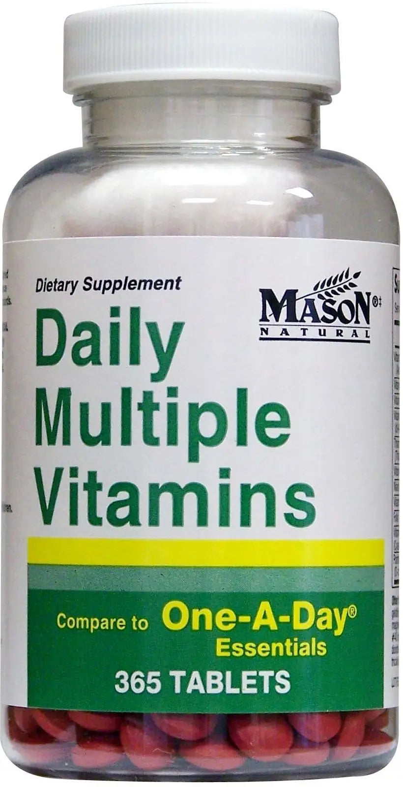 Daily Multiple Vitamins Compare to One A Day Essentials Multivitamin Multimineral Supplement 365 Tablets per Bottle Pack of 2 Total 730 Tablets MASON NATURAL Au supplements