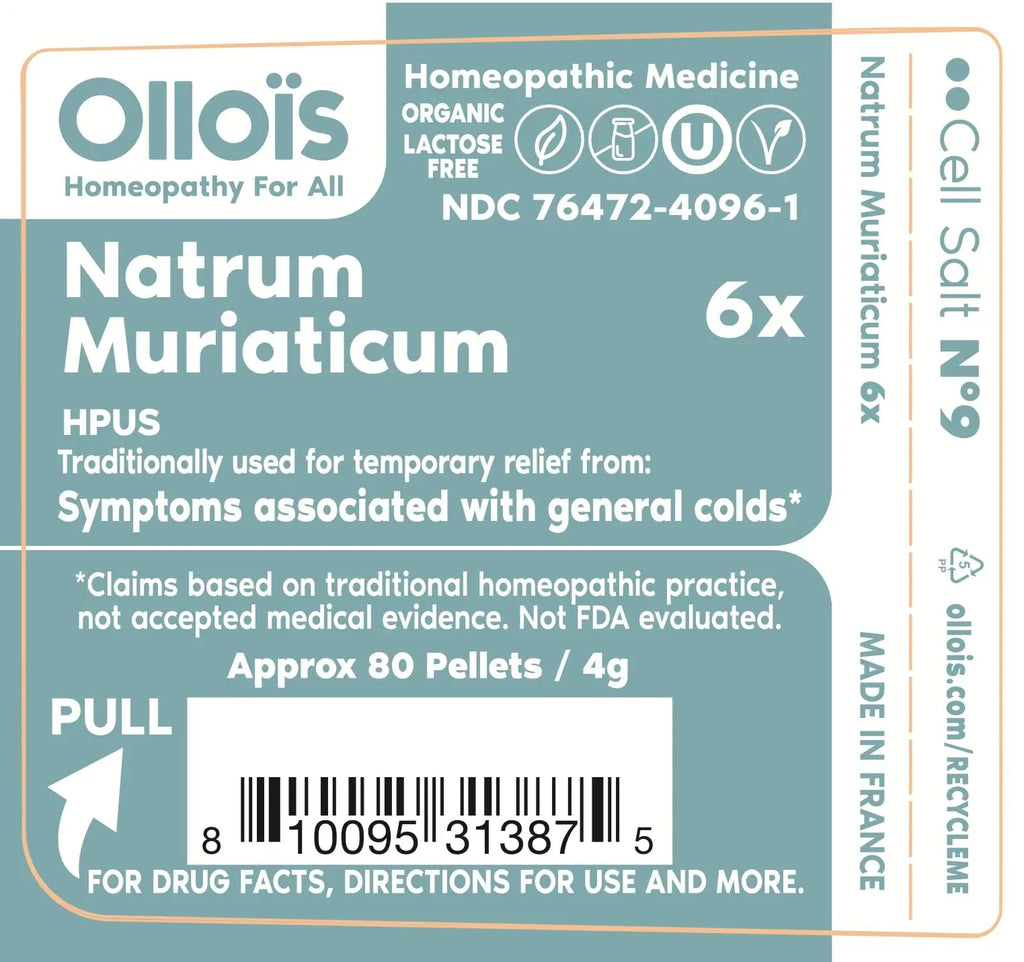 OLLOIS Natrum Muriaticum 6X, Cell Salt #9, Lactose-Free, Organic & Vegan, Kosher Certified OLLOÏS Au supplements