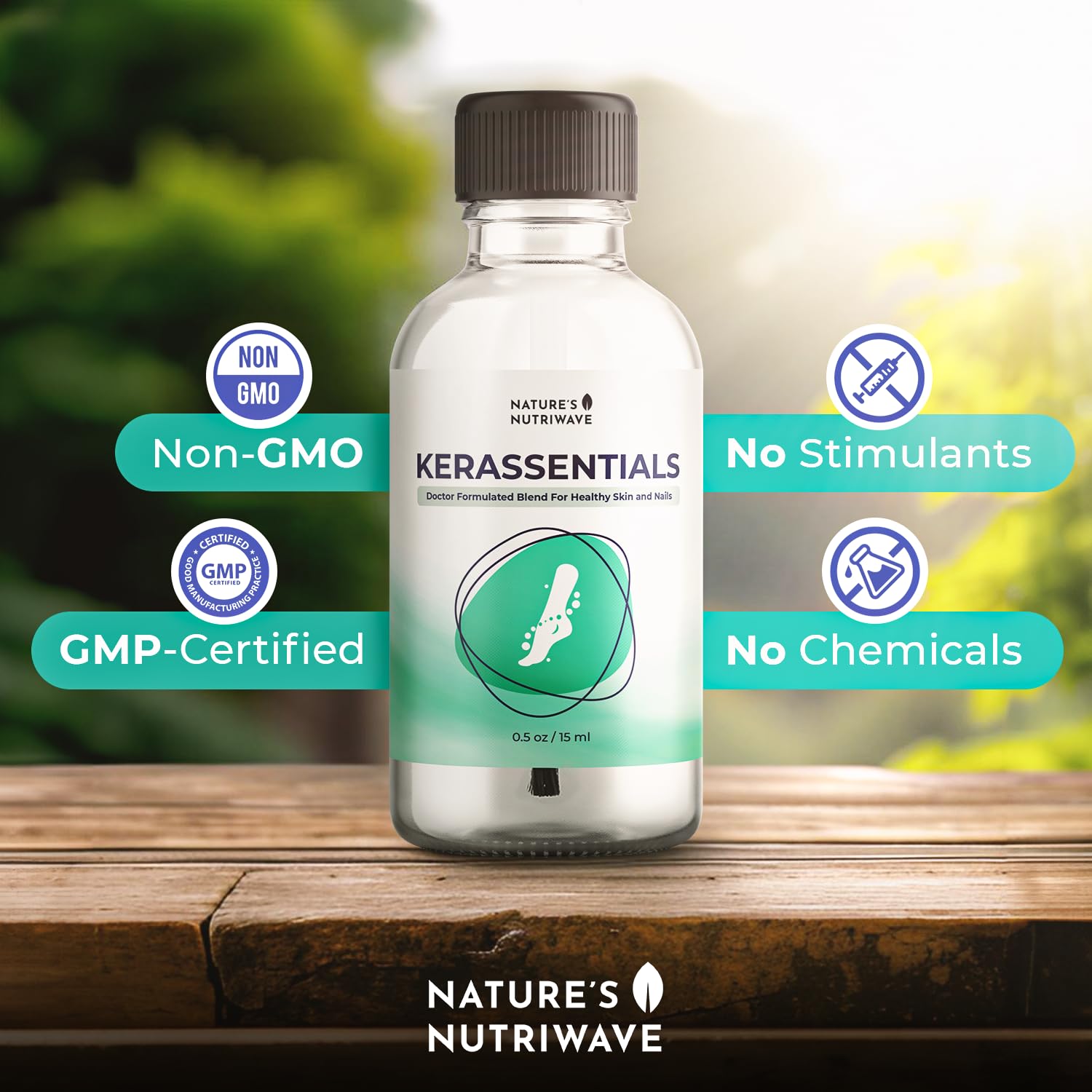 Nature’s NutriWave Kerassentials Oil, 8-IN-1 Plant-Based Formula, Natural Ingredients | Made in USA, No Stimulants
