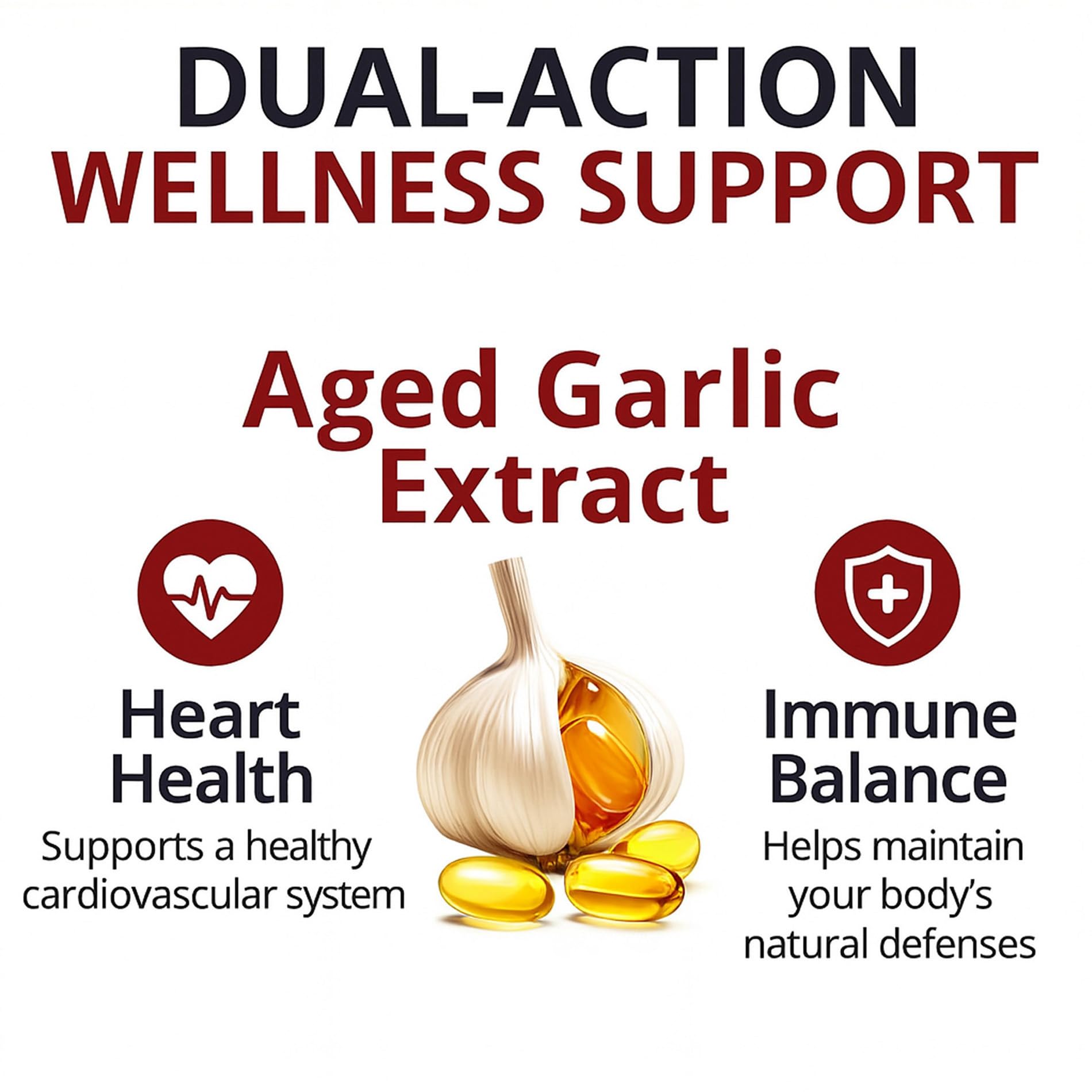 Aged Garlic Extract – 300 Count Odorless Garlic Supplement for Heart & Immune Support – Non-GMO, All-Natural Softgels, 2-Year Matured for Antioxidant Wellness (1)