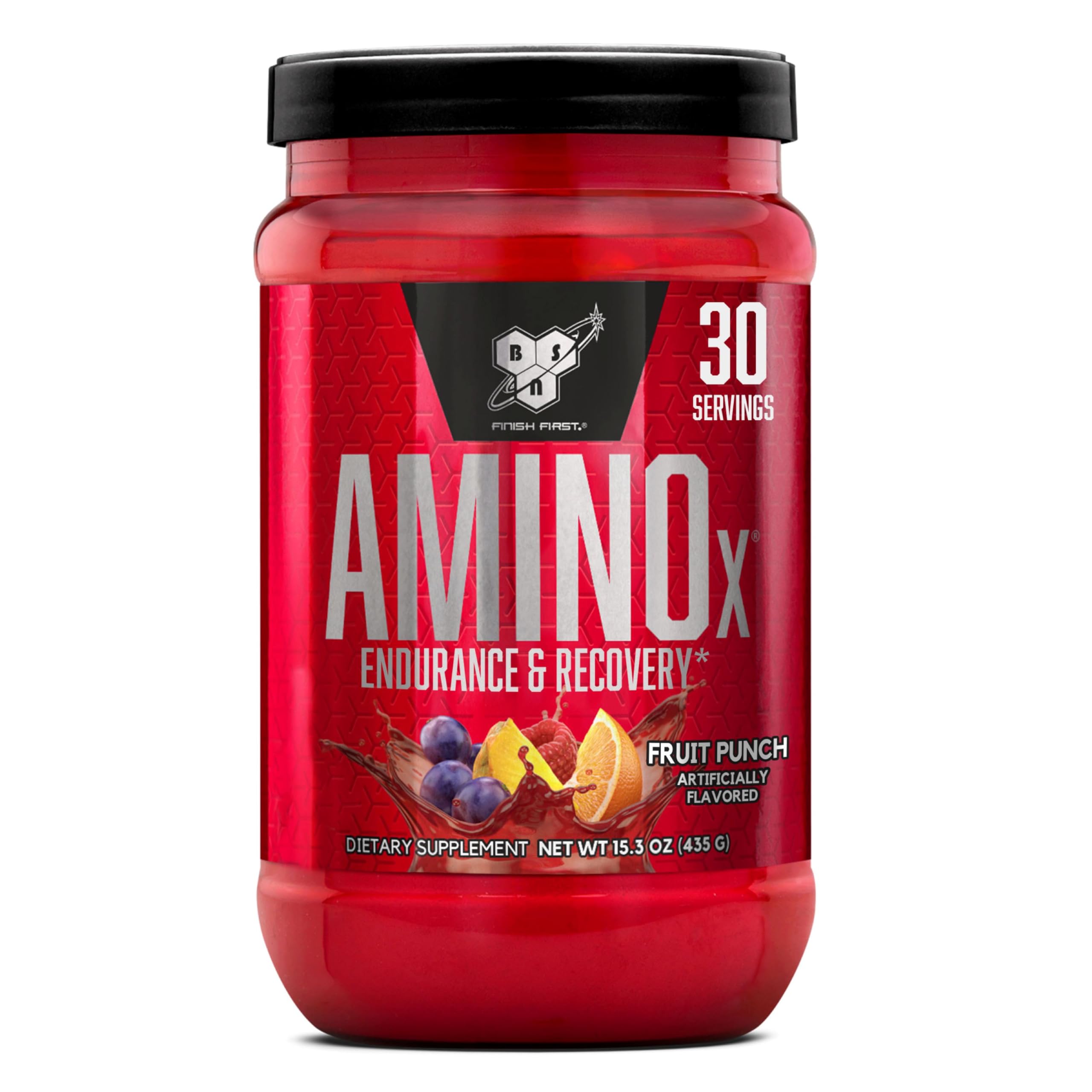BSN Amino X Muscle Recovery & Endurance Powder, BCAAs, 10 Grams of Amino Acids, Keto Friendly, Caffeine-Free, Support Endurance, Zero Sugar, Fruit Punch, 30 servings,