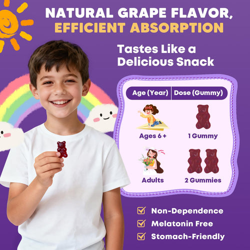 (2Pack) Sugar Free Magnesium Glycinate Gummies for Kids & Adults - Zzz Support, Relaxation & Cognition Support, 200/400mg Magnesium Gummies with L-Theanine,