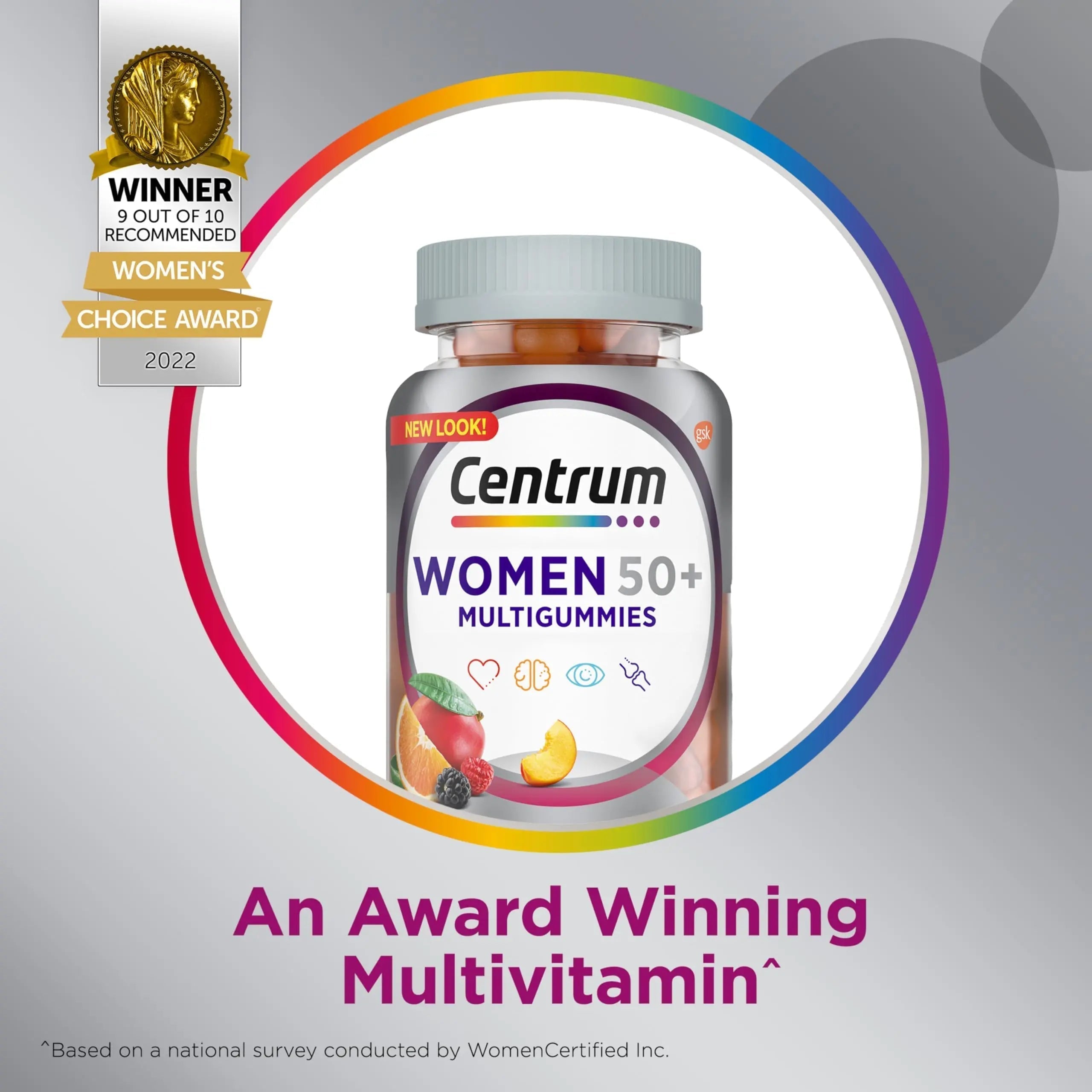 Centrum MultiGummies for Women 50 Plus, Multivitamin/Multimineral Supplement with Vitamins D3, E, B6, and B12 Centrum Au supplements