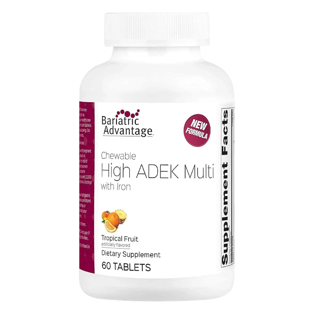 Bariatric Advantage Chewable High ADEK with Iron - for Bariatric Patients - High Potency Vitamin A, D, E & K - Includes B-Vitamins Bariatric Advantage Au supplements