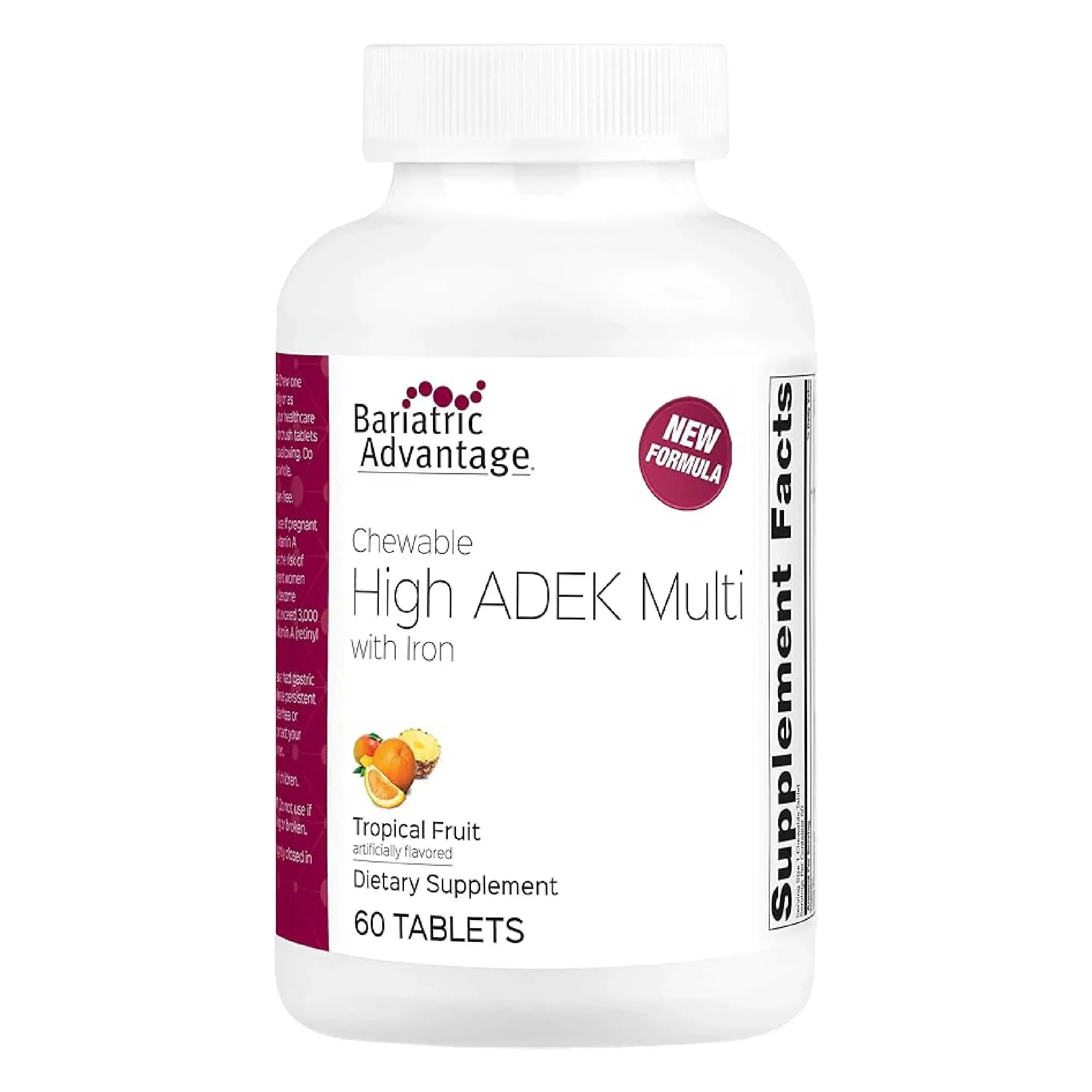 Bariatric Advantage Chewable High ADEK with Iron - for Bariatric Patients - High Potency Vitamin A, D, E & K - Includes B-Vitamins Bariatric Advantage Au supplements