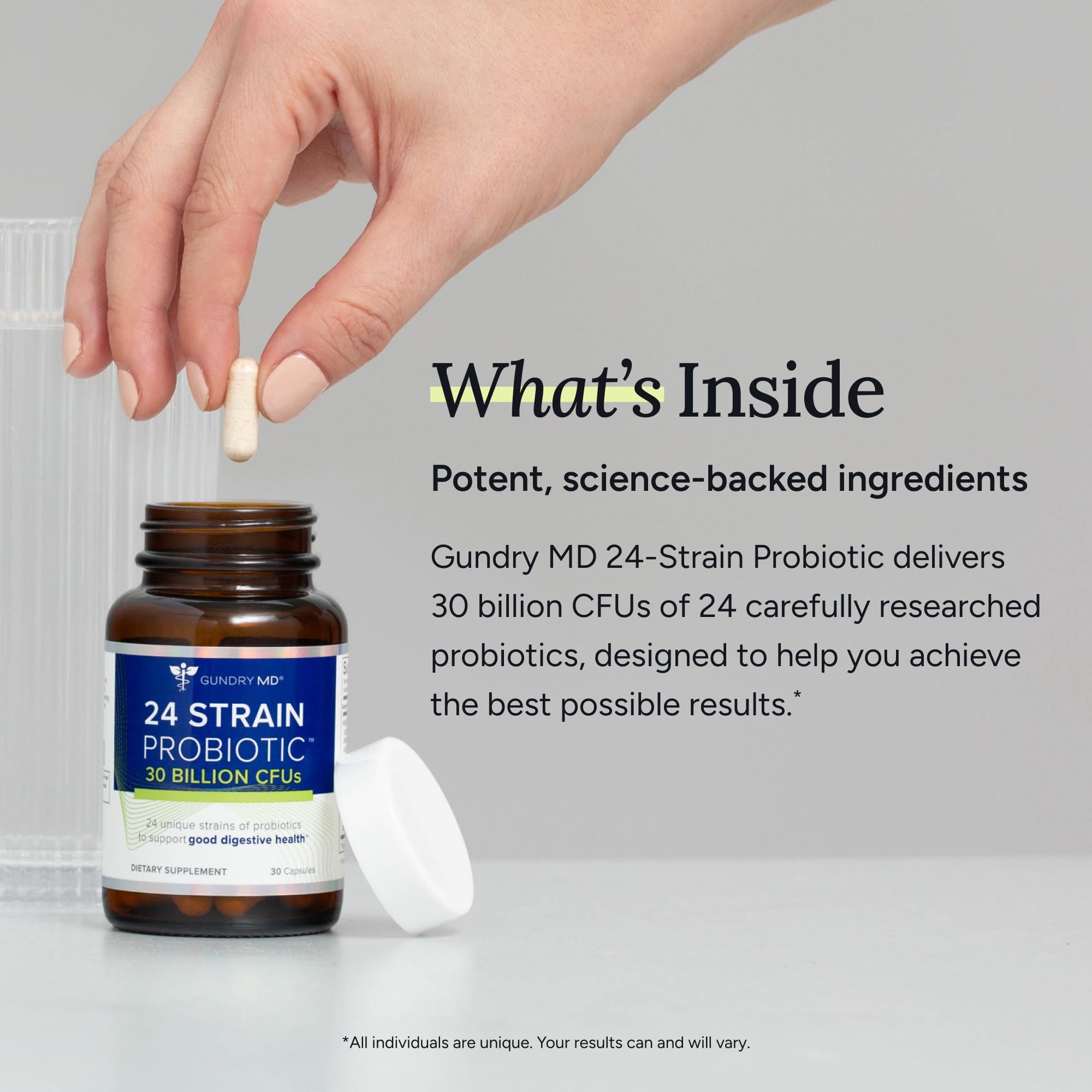 Gundry MD® 24 Strain Probiotic with 30 Billion CFUs, 30 Count