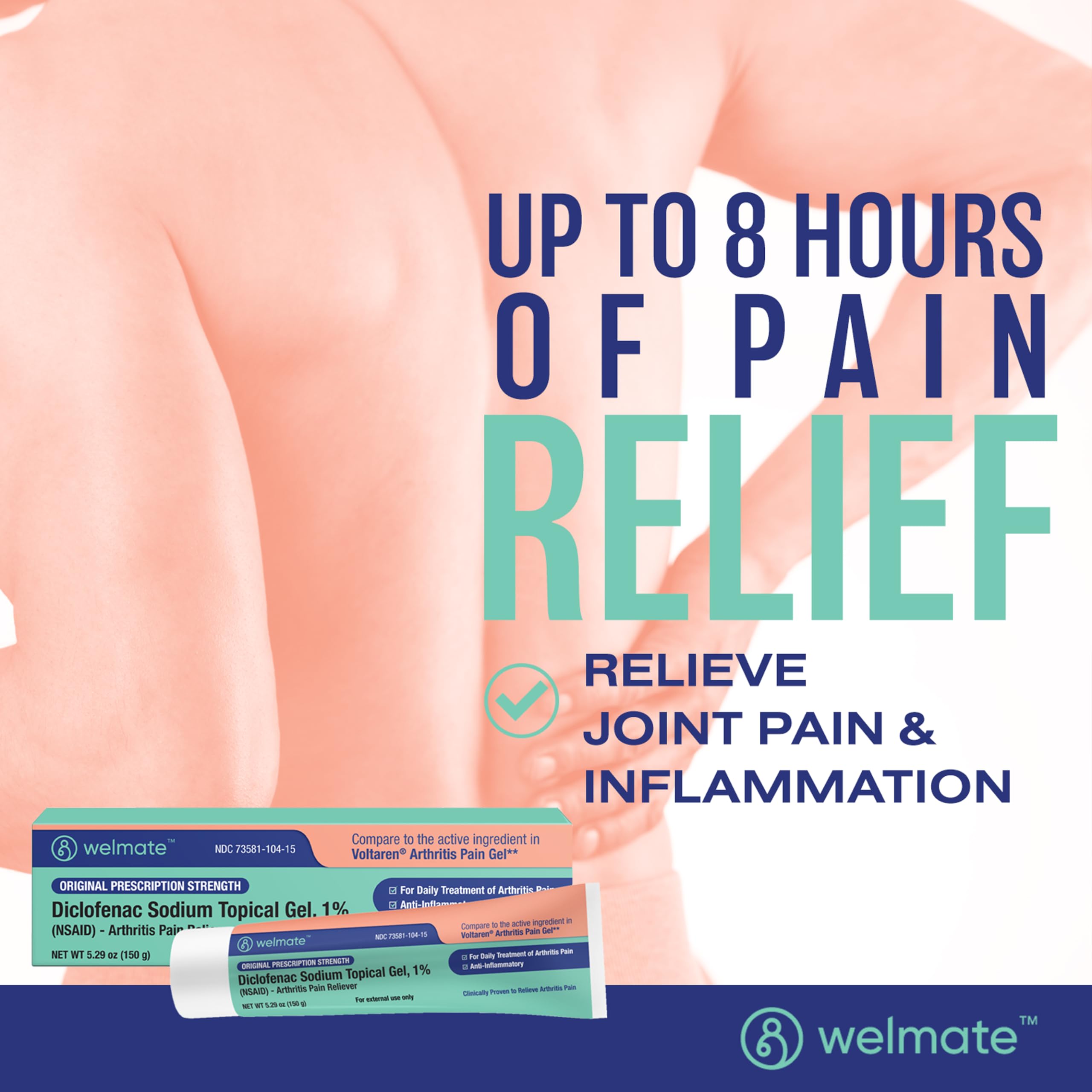 WELMATE - Arthritis Pain Reliever - Diclofenac Sodium Topical Gel 1% - Arthritis Relief - Pain Relief Cream/Gel - Mobility Aids - 5.29 oz - 3 Pack WELMATE Au supplements