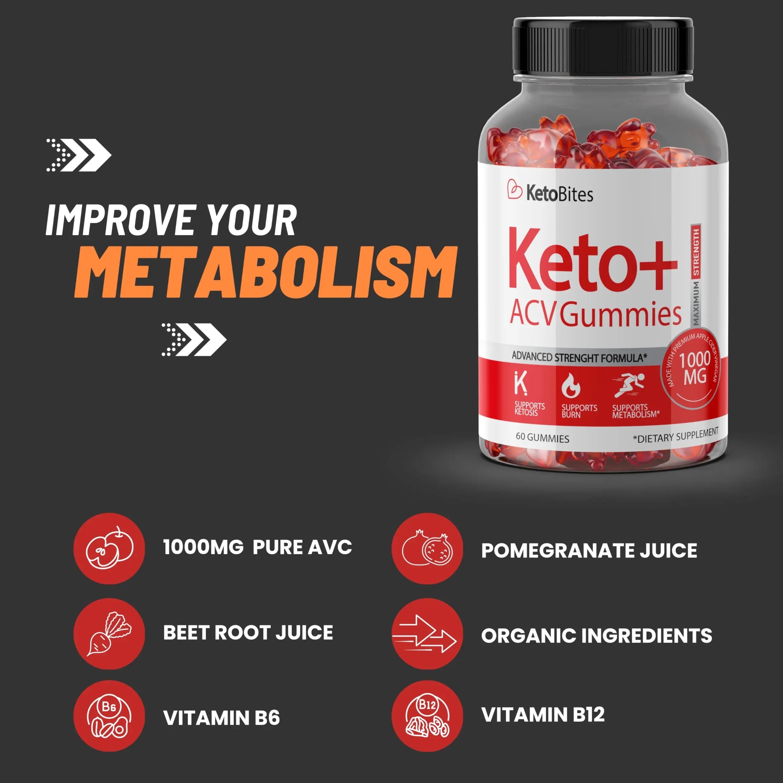 Sunrise Life Keto Bites ACV Gummies | 1000mg | Apple Cider Vinegar Gummies Sunrise Life Au supplements