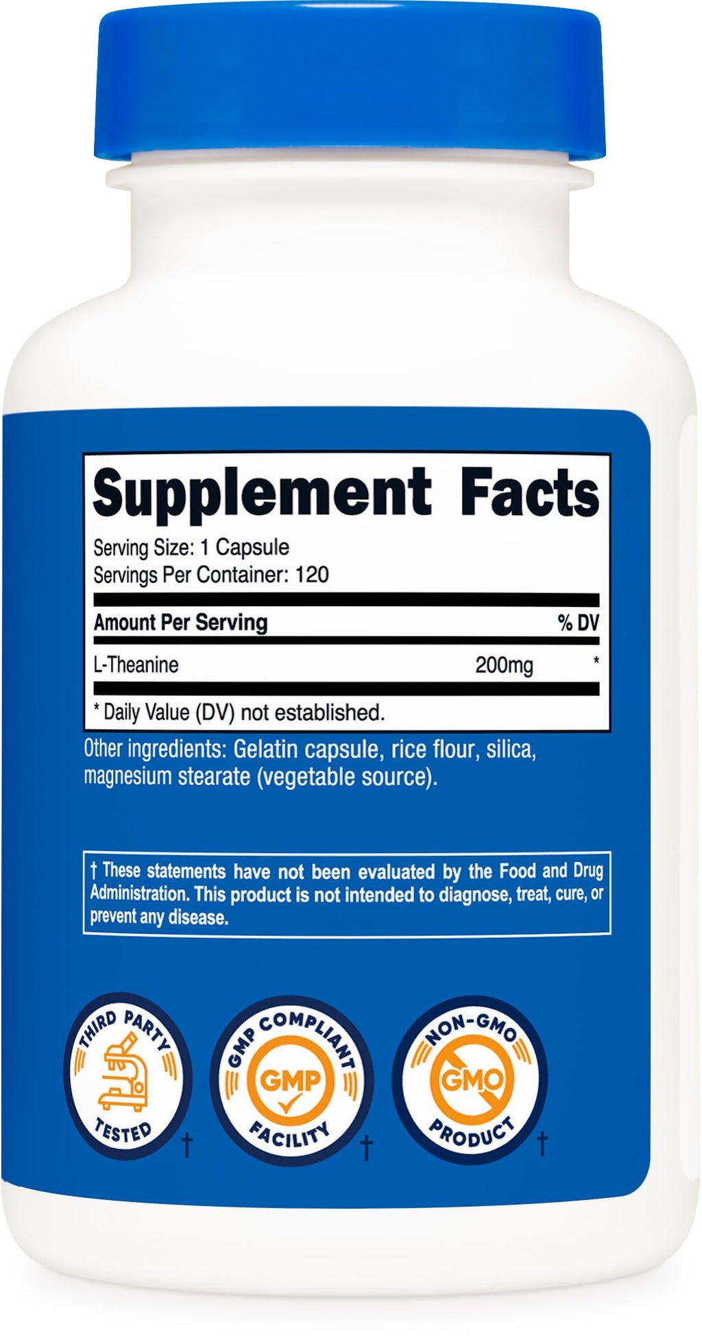 Nutricost L-Theanine 200mg, 120 Capsules, Double Strength - Non-GMO, Gluten Free