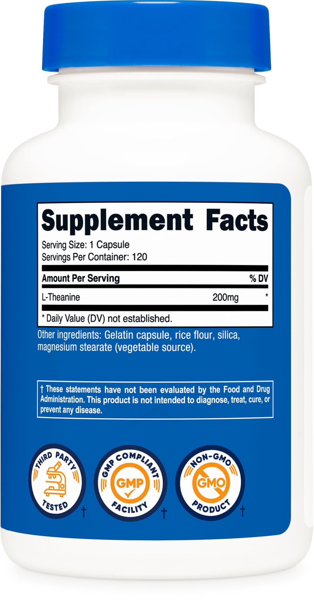 Nutricost L-Theanine 200mg, 120 Capsules, Double Strength - Non-GMO, Gluten Free