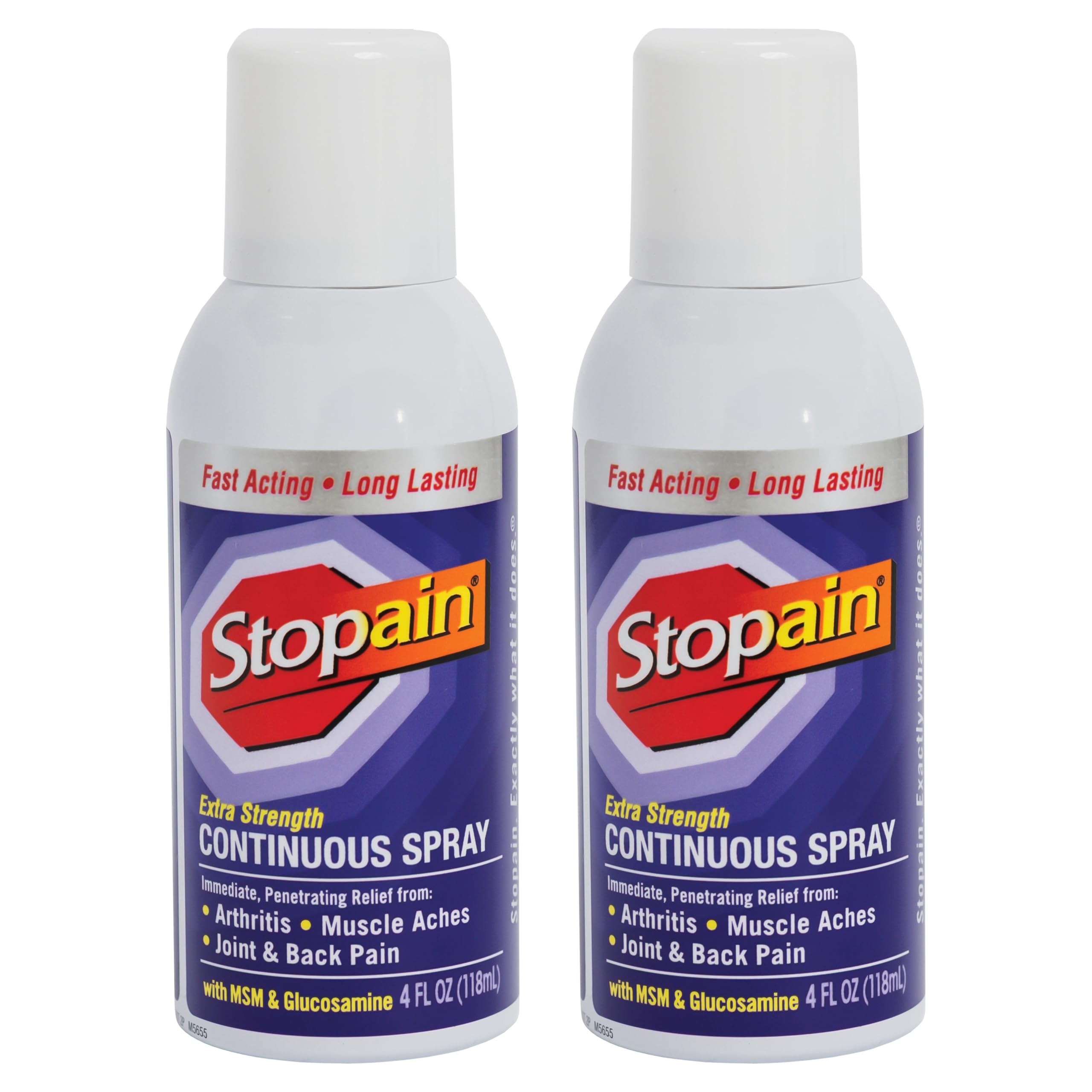 Stopain Pain Relief Spray 4oz (2 Pack) USA Made, Max Strength Fast Acting with MSM, Glucosamine, Menthol for Arthritis, Lower Back, Neck, HSA FSA Approved Topical Analgesic Products Stopain Au supplements