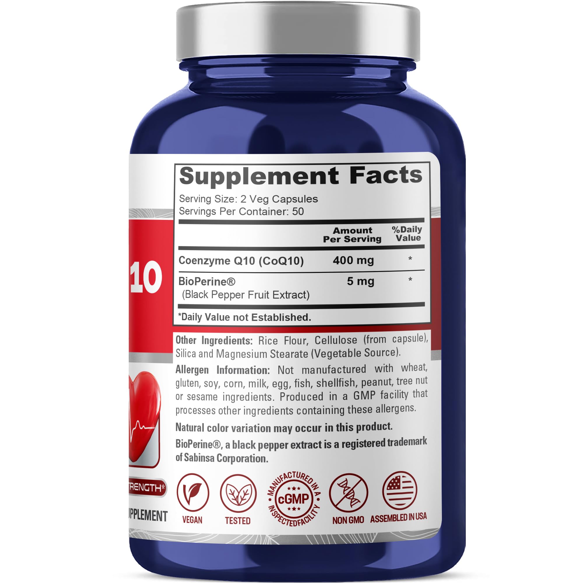 NusaPure CoQ10 400mg 100 Veggie Caps (Vegan, Non-GMO) Coenzyme Q10 Supplement, Antioxidant COQ-10 Enzyme, Coq 10 NusaPure Au supplements
