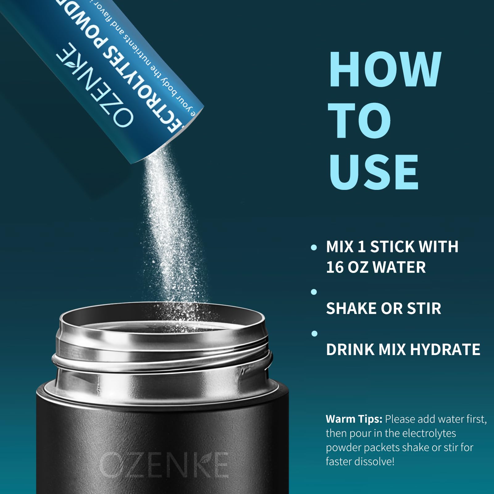 OZENKE Electrolytes Powder Packets, Hydration Packets, Electrolytes Powder No Sugar, Portable Electrolyte Drink Mix for Rapid Hydration, Sugar Free & Low Sodium