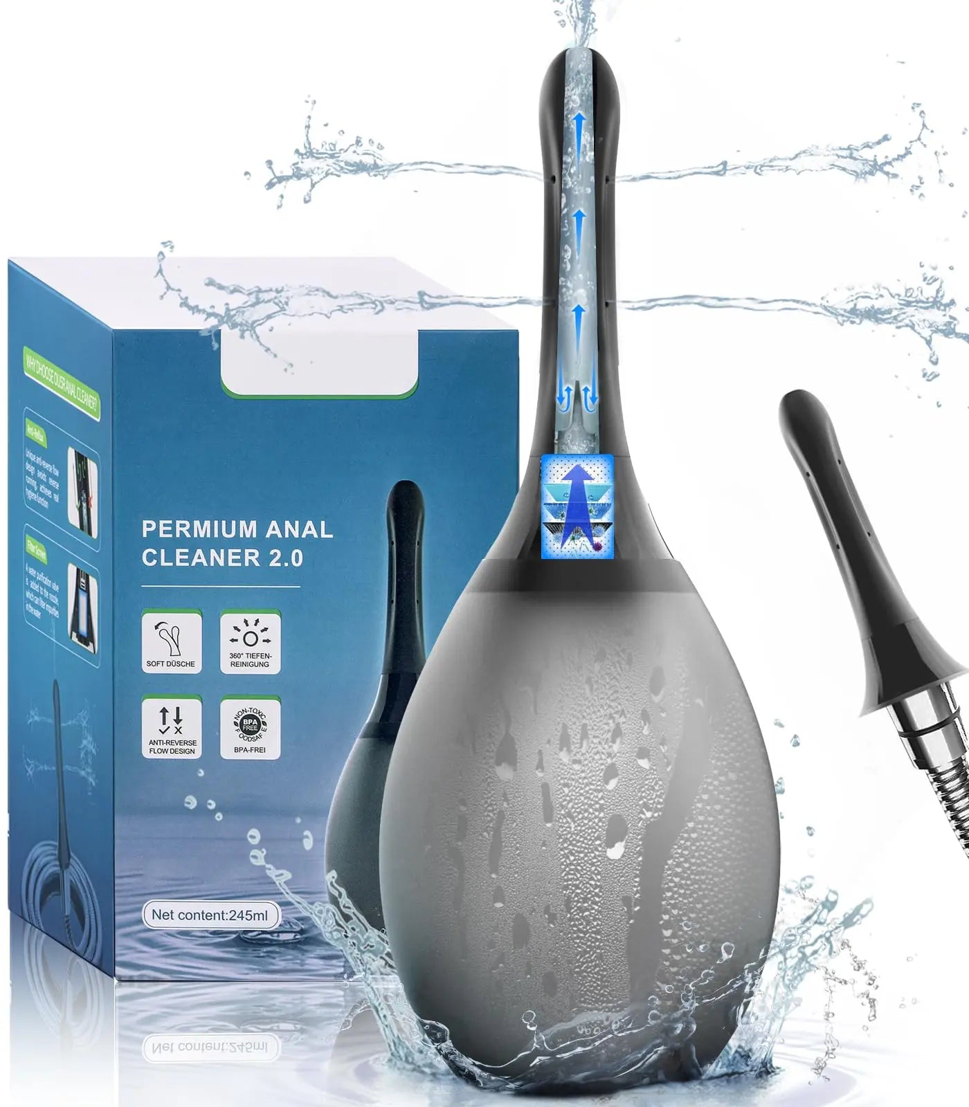Onegreen Enema Douche Bulb Anti Back-Flow Portable Anal Douche Connected to Shower Hole Onegreen Au supplements