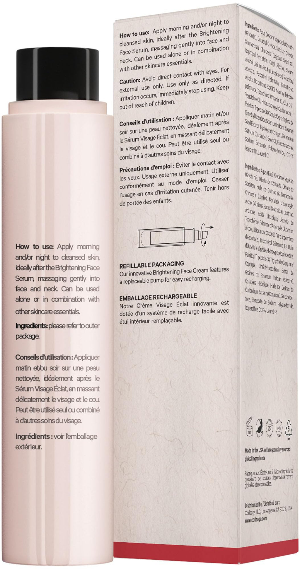 Codeage Maison Rouge Brightening Face Cream Refill Glutathione Cream, Collagen Peptides, Vitamin E, CoQ10 – Radiance & Antioxidant Complex – Paraben and Sulfates Free – Skin Care - 1.7 fl oz Codeage Au supplements