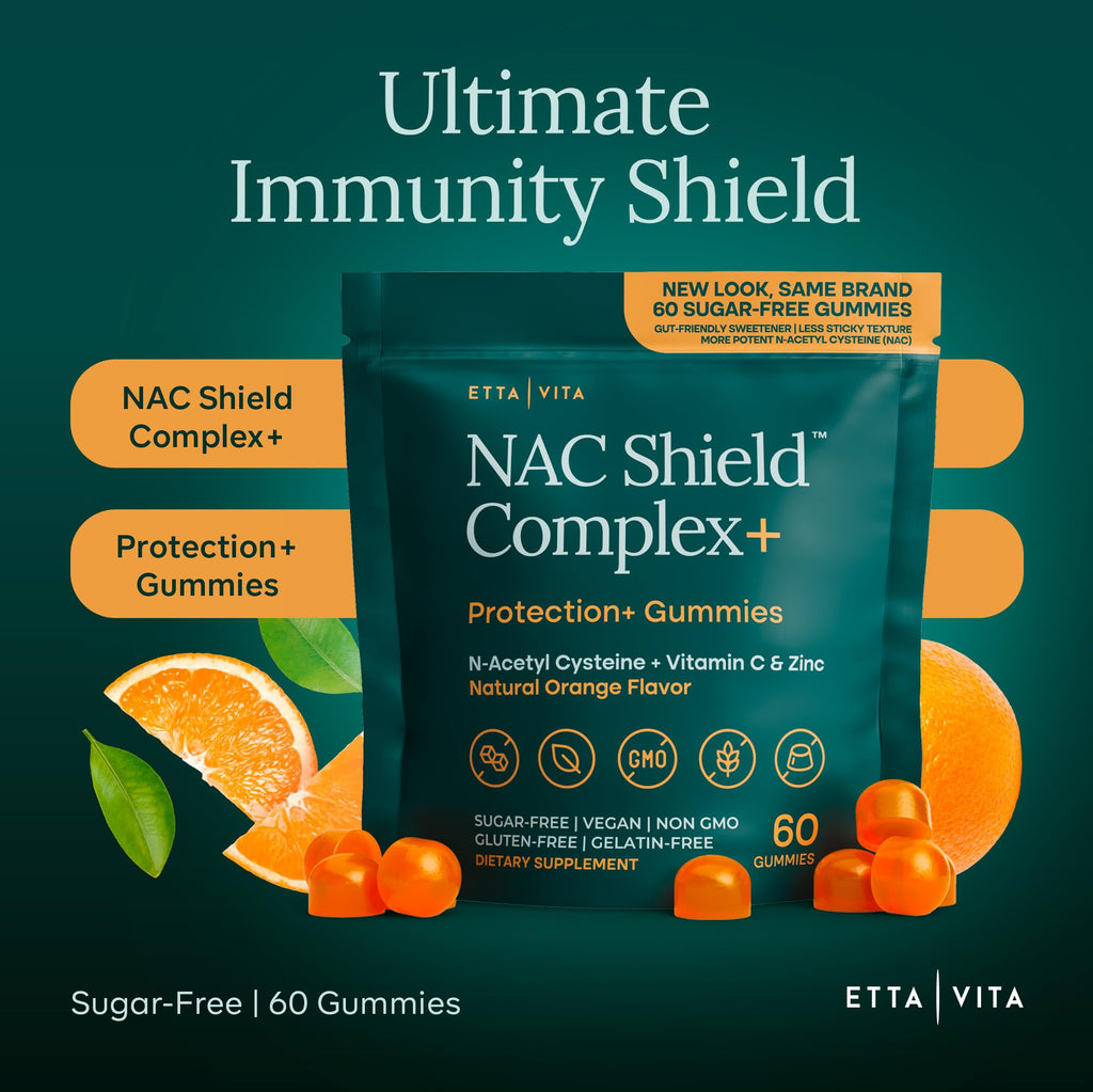 Sugar-Free NAC Gummies (Immune Support Complex) N-Acetyl Cysteine, Vitamin C & Zinc - Supports Respiratory Health, Liver Detox & Cleanse, Kidney Function, NAC Supplement for Kids and Adults - Vegan