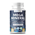 Mega Mineral – Complete Complex with Vitamin D, Calcium, Magnesium, Zinc, Potassium, Boron, Selenium, Chromium & Trace Minerals – Iron-Free – USA Made – 60 Tablets