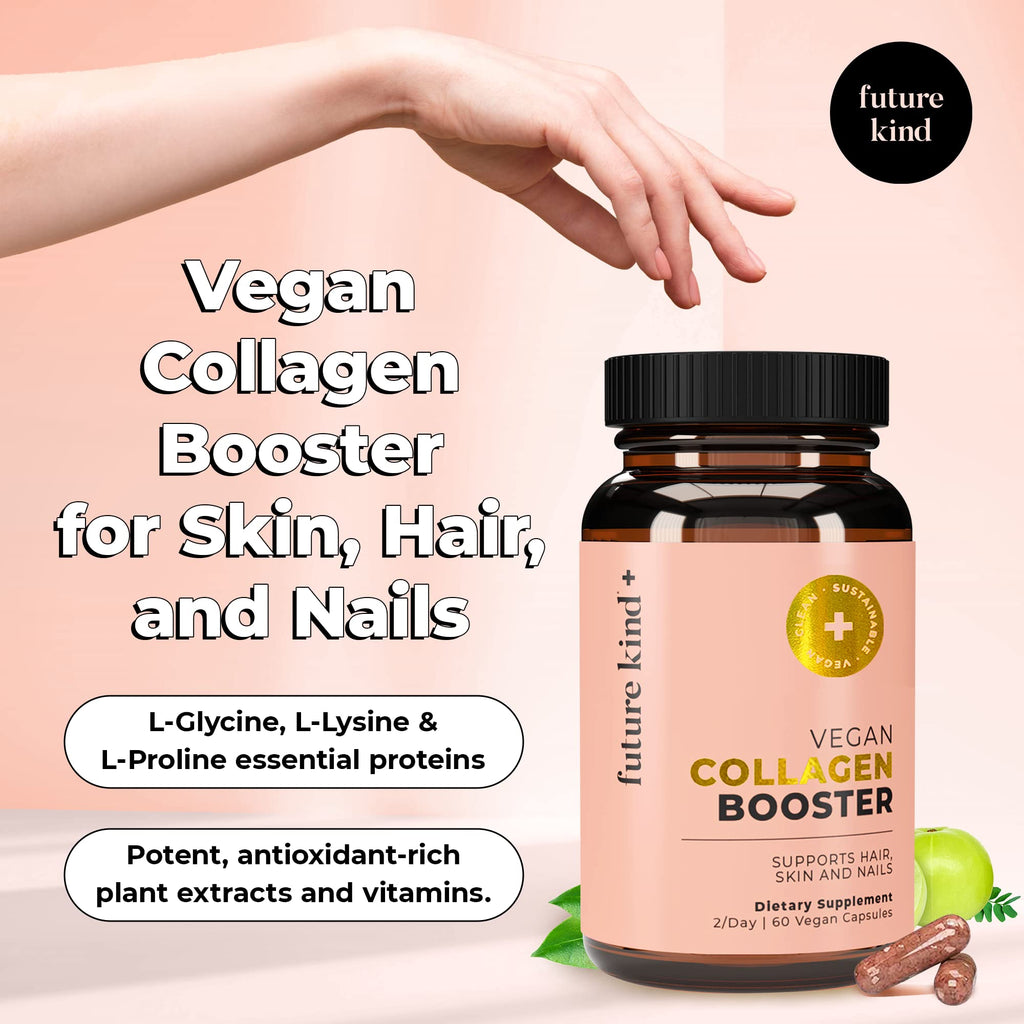 Future Kind Vegan Collagen - Supports Collagen Production with Biotin and Vitamin C (60 Capsules in Glass Bottle) Future Kind Au supplements