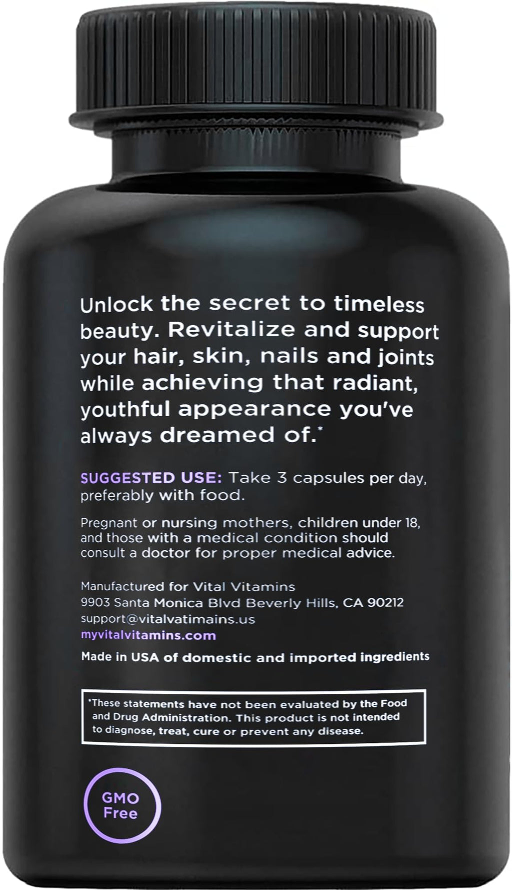 Vital Vitamins Multi Collagen Complex Plus - with Biotin, Hyaluronic Acid, Vitamin C - Type I, II, III, V, X - for Women & Men - Hair, Skin