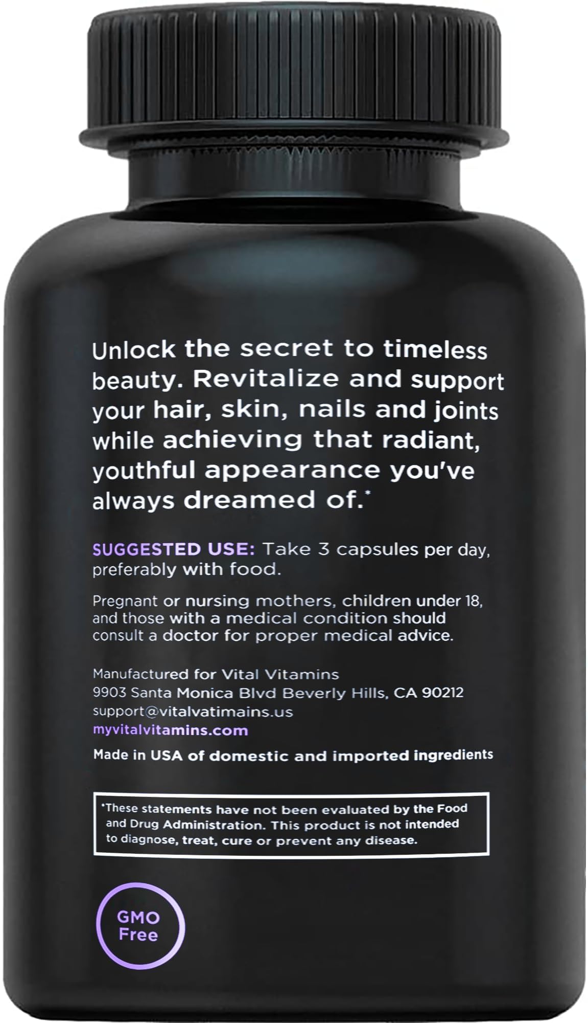 Vital Vitamins Multi Collagen Complex Plus - with Biotin, Hyaluronic Acid, Vitamin C - Type I, II, III, V, X - for Women & Men - Hair, Skin