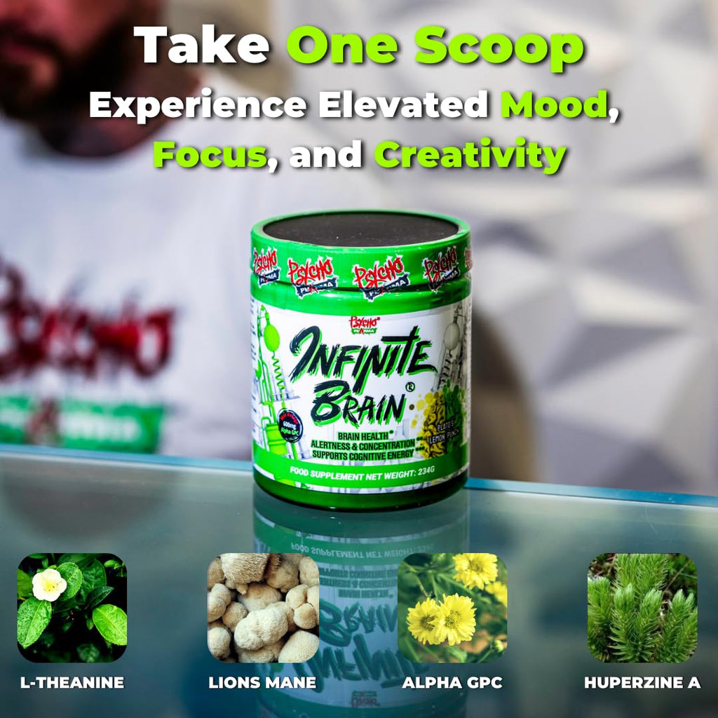 Psycho Pharma. Infinite Brain Nootropic Game Changer. Compete Win (Plato's Lemon Punch, 30 Serving) Psycho Pharma Au supplements