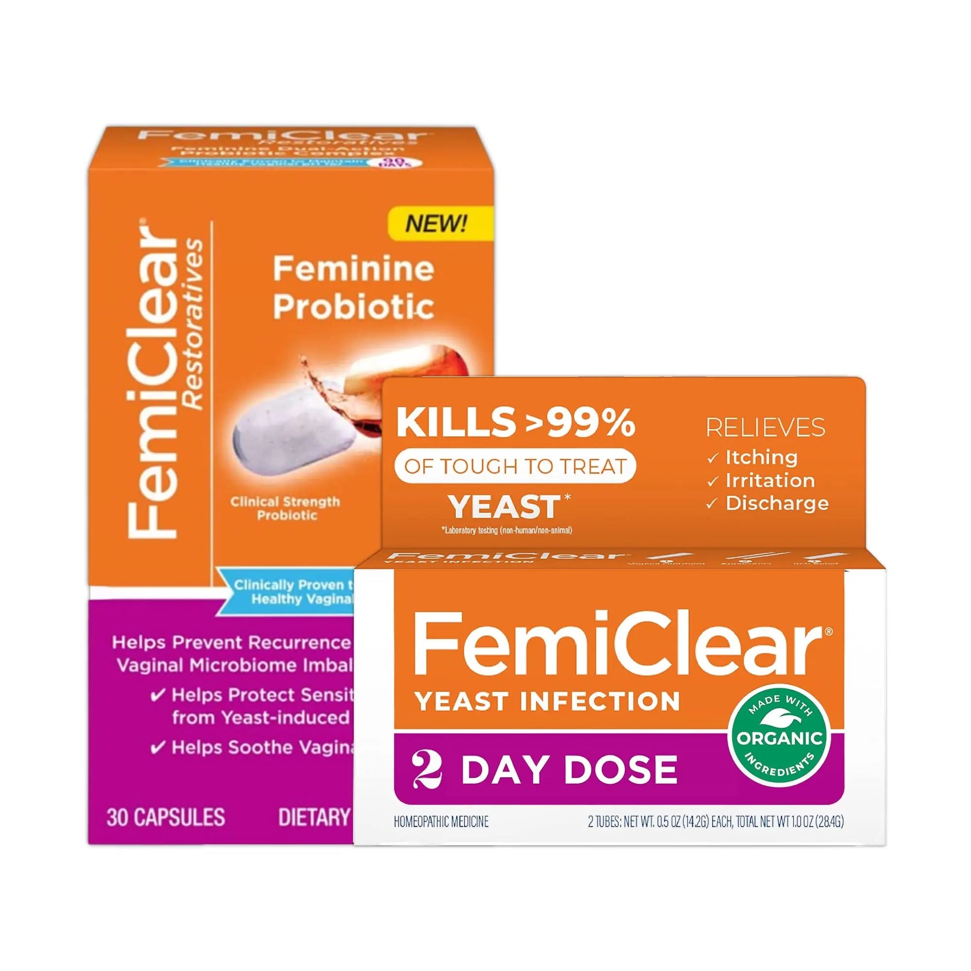 FemiClear 2-Day Dose Yeast Infection & Daily Dual-Action Probiotic, Natural Ingredients FemiClear Au supplements
