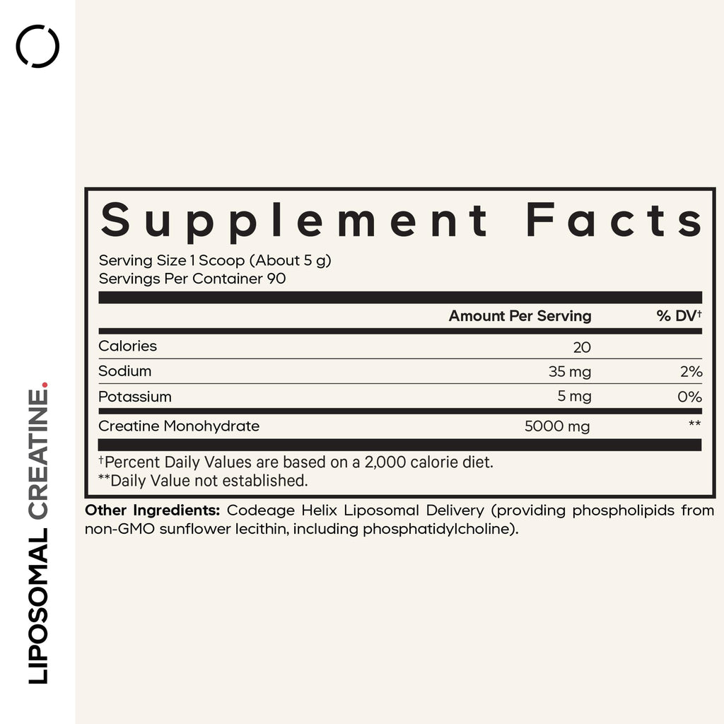 Codeage Liposomal Creatine Powder Supplement - 3-Month Supply - 5000mg Creatine Monohydrate Pre Workout & Post Workouts - Unflavored Creatine, Pure Creatine Powder, Creatinine for Sports - 90 Servings Codeage Au supplements