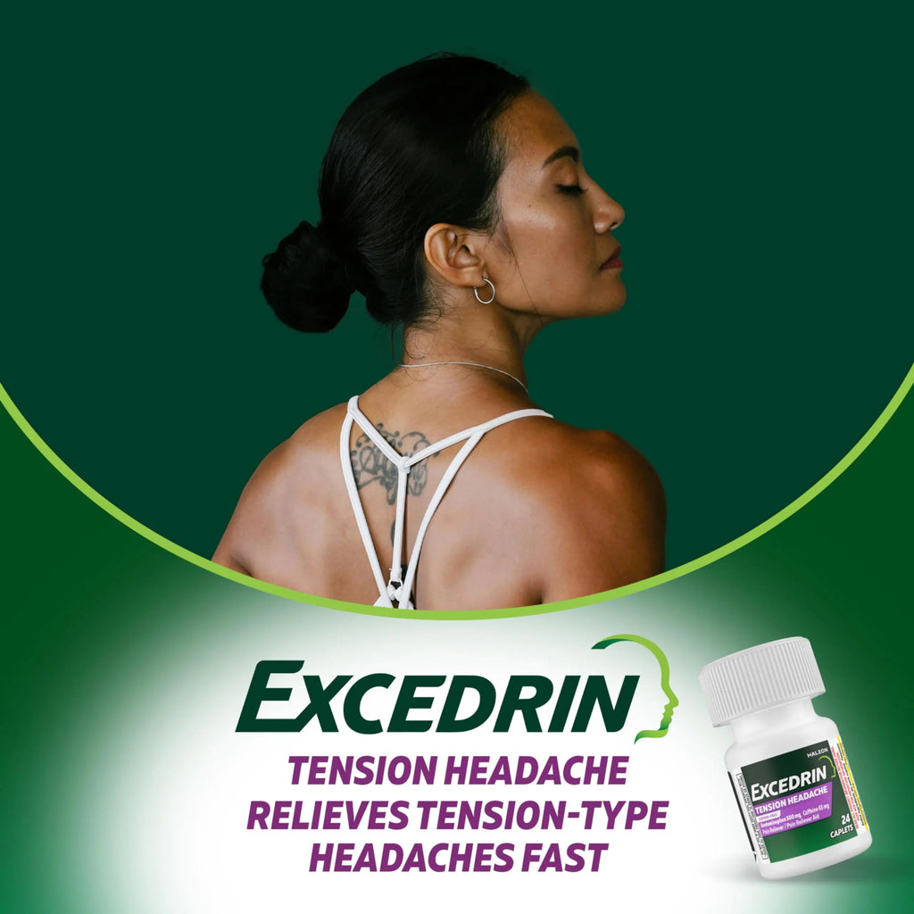 Excedrin Tension Headache Relief Caplets Without Aspirin for Head, Neck and Shoulder Pain Relief - 100 Count Excedrin Au supplements