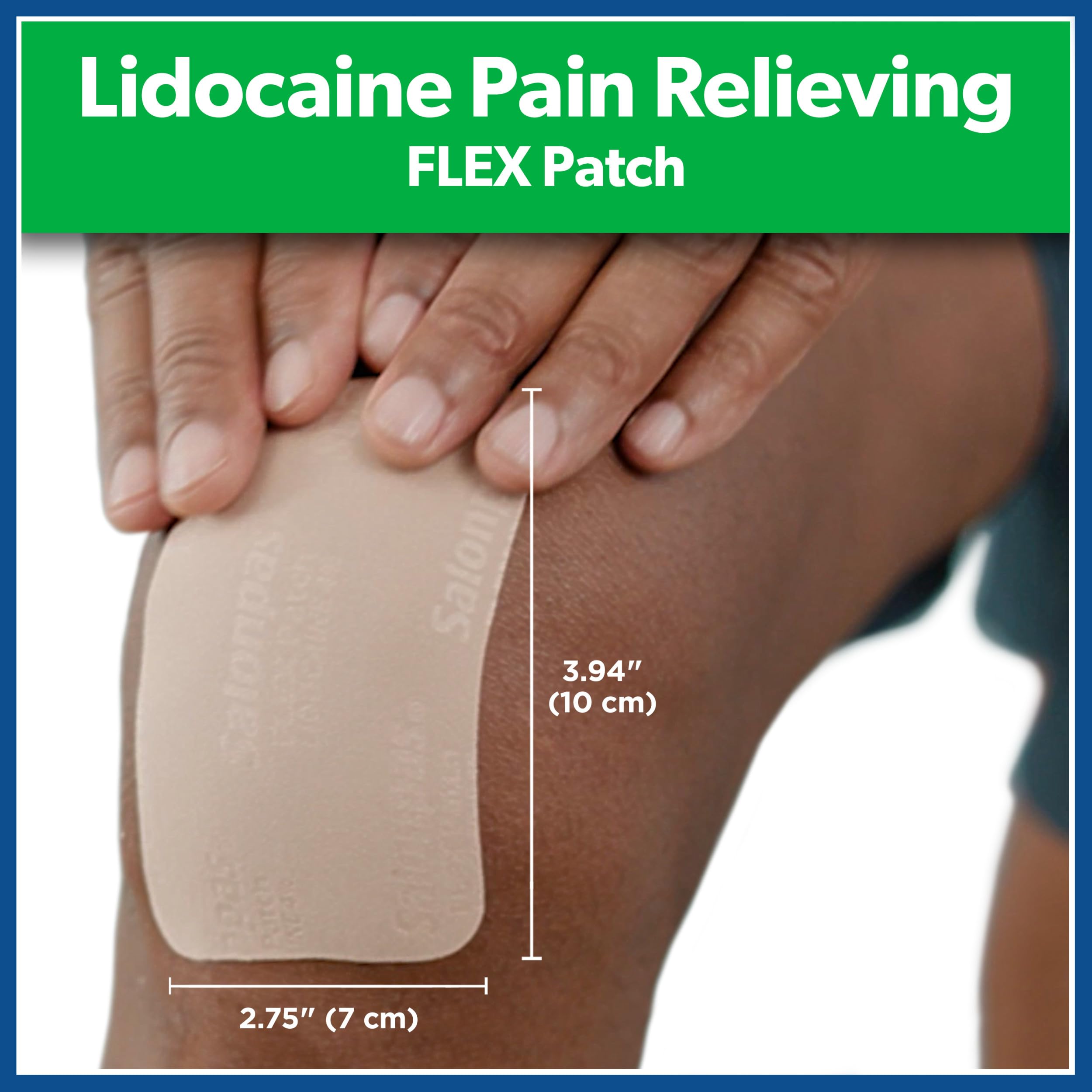 Salonpas Maximum OTC Strength Lidocaine 4% Pain Relieving Flex Patch, Apply for Up to 8 Hours, Unscented, Thin, Flexible, Lightweight, Patch Stays in Place, 7 Patches Salonpas Au supplements