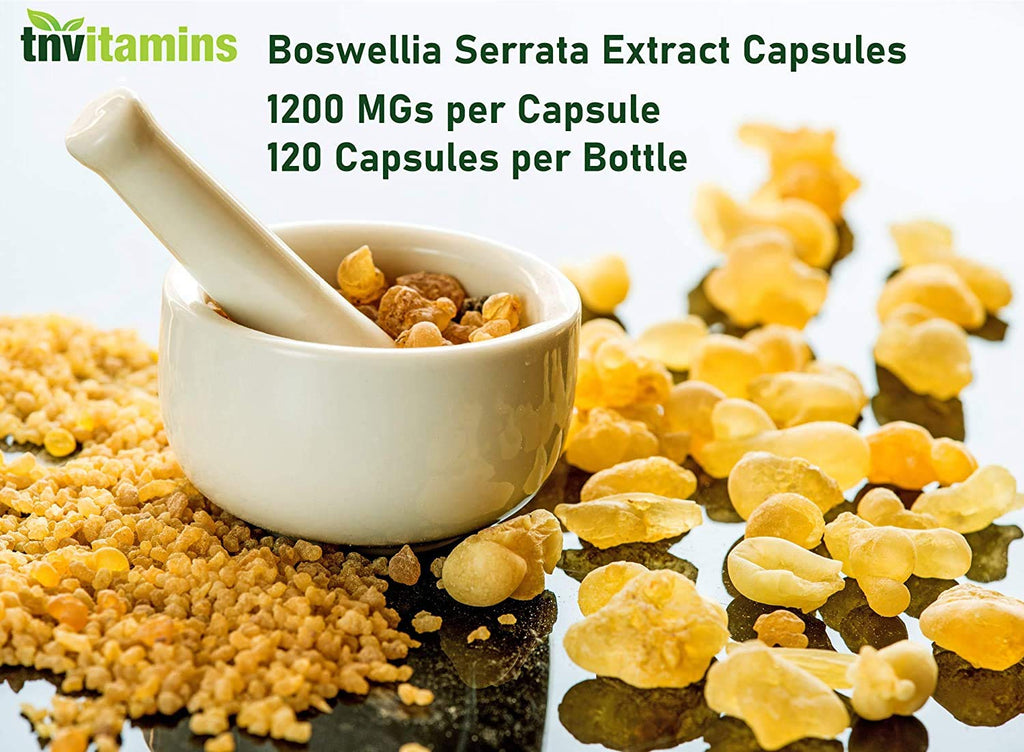 tnvitamins Boswellia Extract Capsules, 120 Count | 1,200 mg Per Capsule | 65% Boswellic Acids + 10:1 Concentrated Extract | Boswellia Serrata