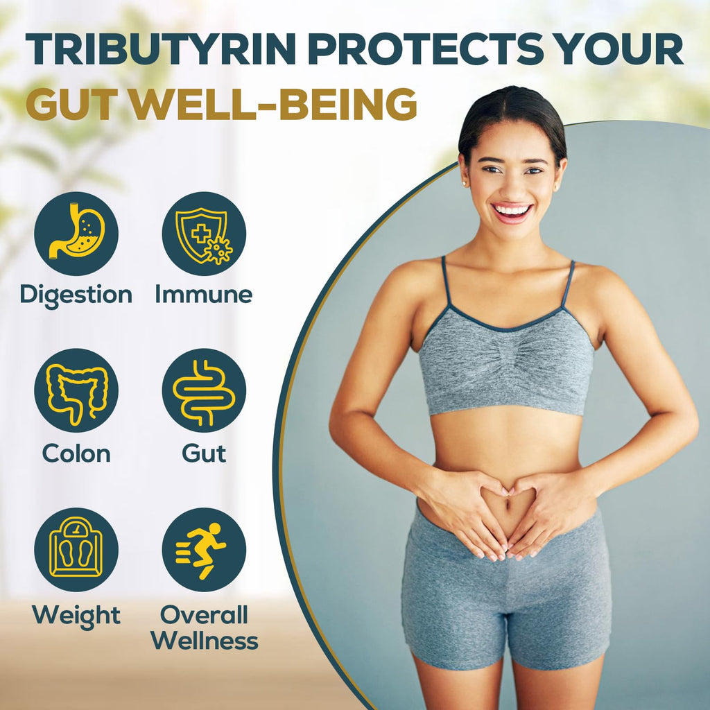 Tributyrin Supplement for Gut & Immune 800mg | High Bioavailability with Microencapsulated Probiotics & Prebiotics - Advanced Liquid-Filled Tributyrin Complex, Gluten Free, 90 Capsules Quorinthiumax Au supplements