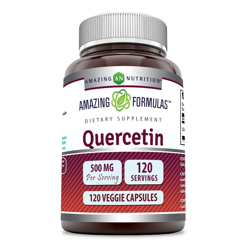Amazing Formulas Quercetin 500mg 120 Veggie Capsules Supplement - Non-GMO - Gluten Free - Supports Overall Health & Well Being Amazing Nutrition Au supplements