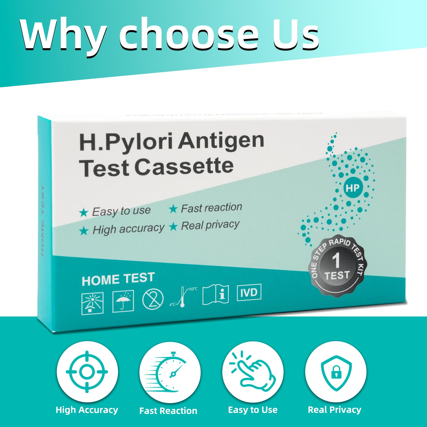 H. Pylori Helicobacter Pylori Stool 3 Test Kit, 10-15 Minutes, Highly Accurate, Easy to Use, Home Testing, No Lab Visit Required Evuioas Au supplements