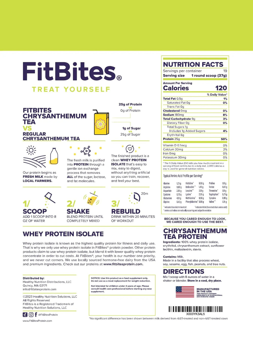 FitBites Whey Protein Isolate (Chrysanthemum Tea) FitBites Au supplements