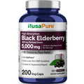 NusaPure Black Elderberry 50:1 Extract, 100 mg Equivalent to 5,000mg per Veggie Capsules, 200 Count (Vegan, Non-GMO, Bioperine) Dietary Supplement NusaPure Au supplements