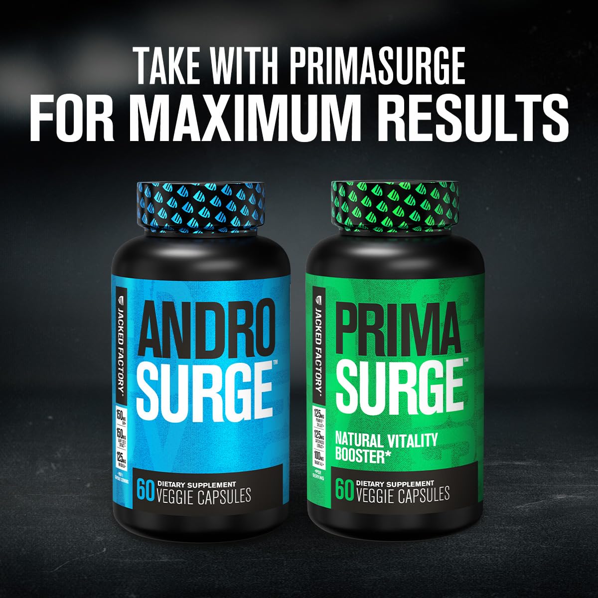 Jacked Factory Androsurge Estrogen Blocker for Men - Natural Testosterone Booster for Men & Estrogen Metabolizer with Tongkat Ali, DIM, Long Jack & More