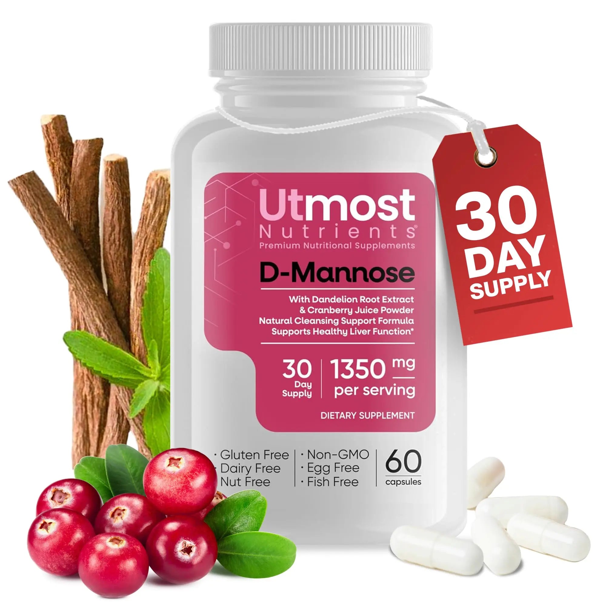 Utmost Nutrients Urinary Defense D-Mannose Supplement - Urinary Health for Women - Optimized Clinical Strength Formula Cleanses, Flushes and Rebuilds The Urinary System Utmost Nutrients Au supplements