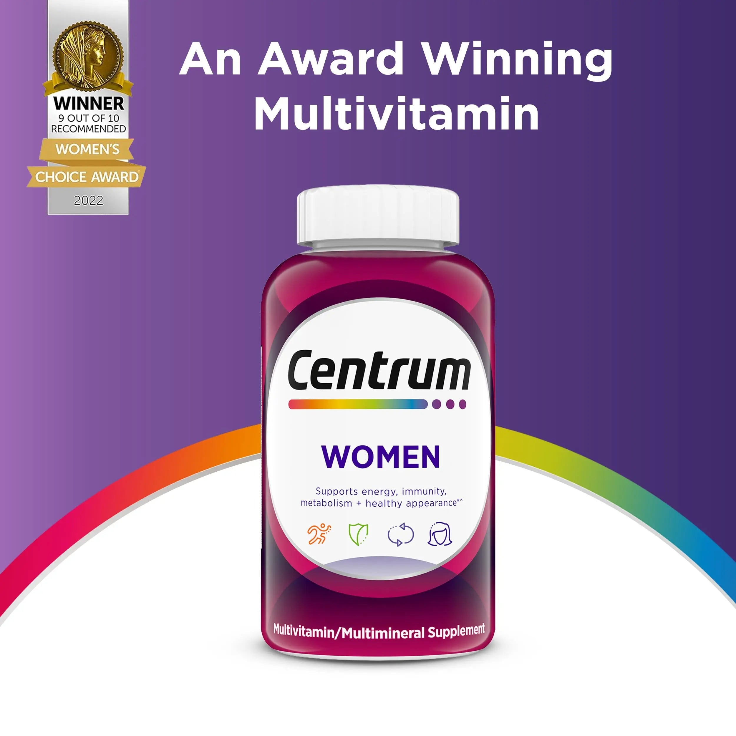 Centrum Multivitamin for Women, Multimineral Supplement with Iron, Vitamin D3, B Vitamins and Antioxidant Vitamins C and E, Gluten Free Centrum Au supplements