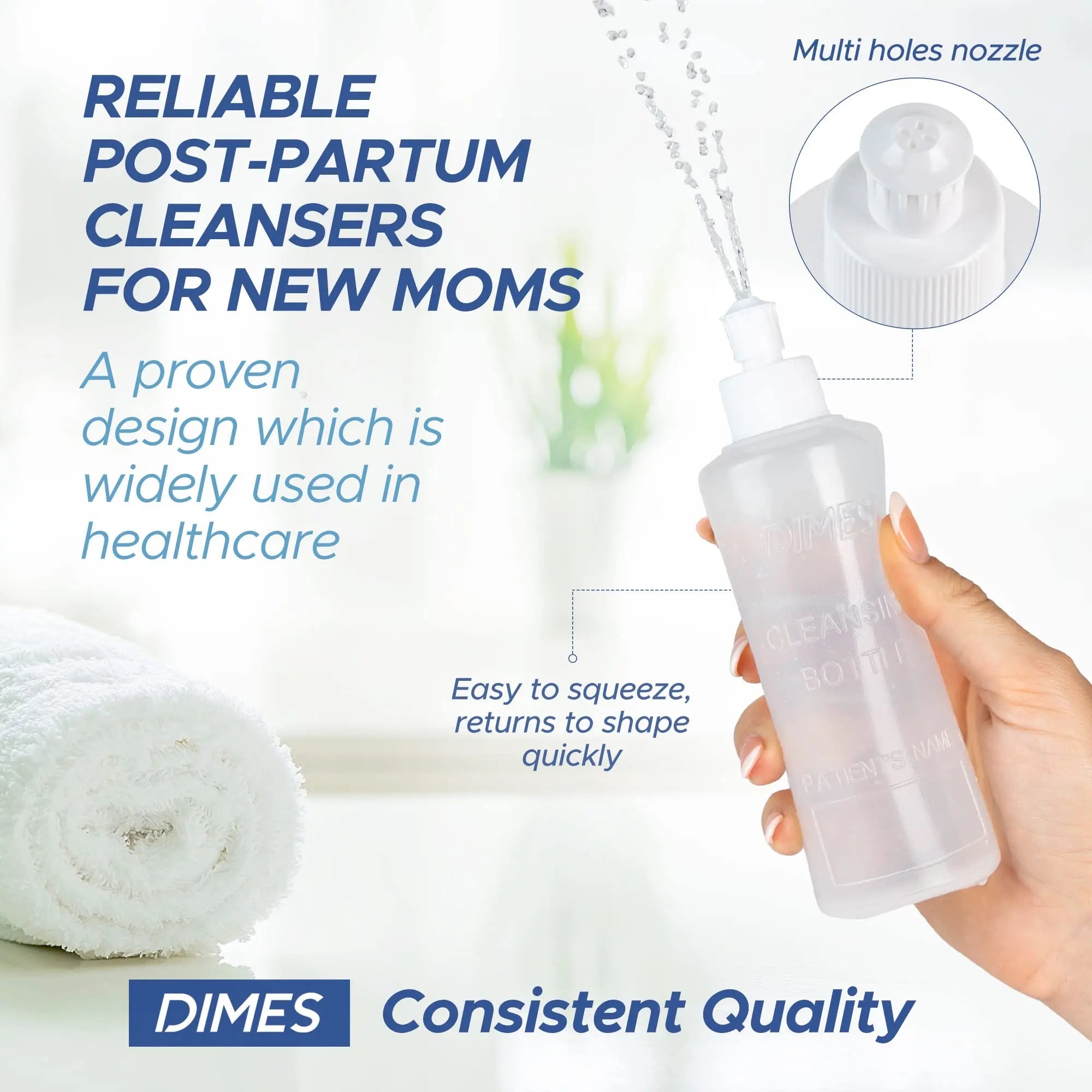 Dimes Perineal Lavette Irrigation Bottle 8 oz (Pack of 3). - Peri Bottle for Postpartum Care Dimes Au supplements