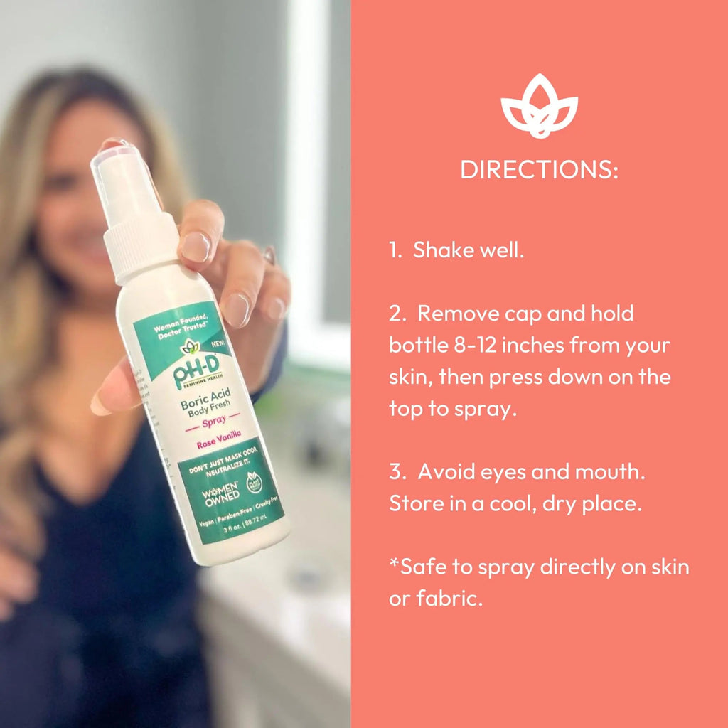 pH-D Feminine Health - Boric Acid Body Fresh Spray - Vegan, Paraben-Free, Plant Based pH-D Feminine Health Support Au supplements