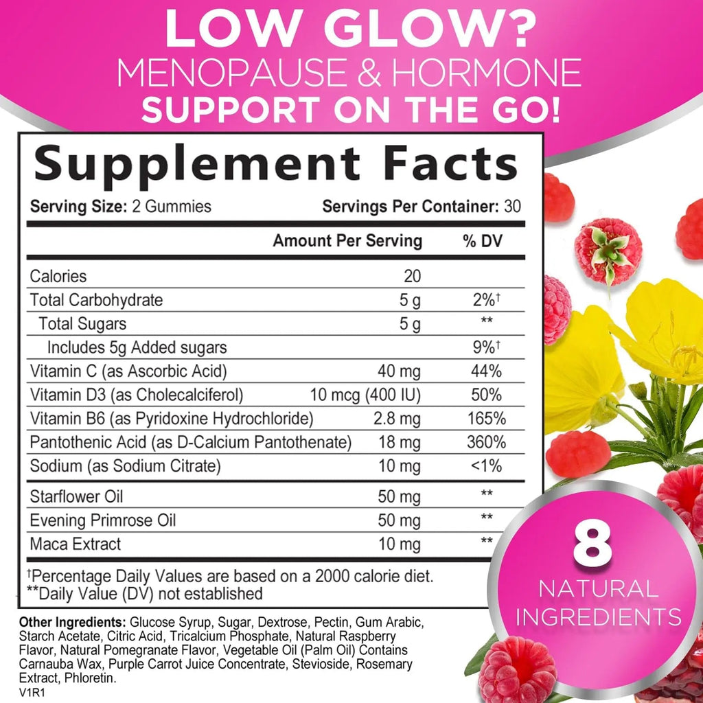 Nature's Glow Menopause Relief Vitamin Gummy for Women - Effective Menopause Nature's Glow Au supplements