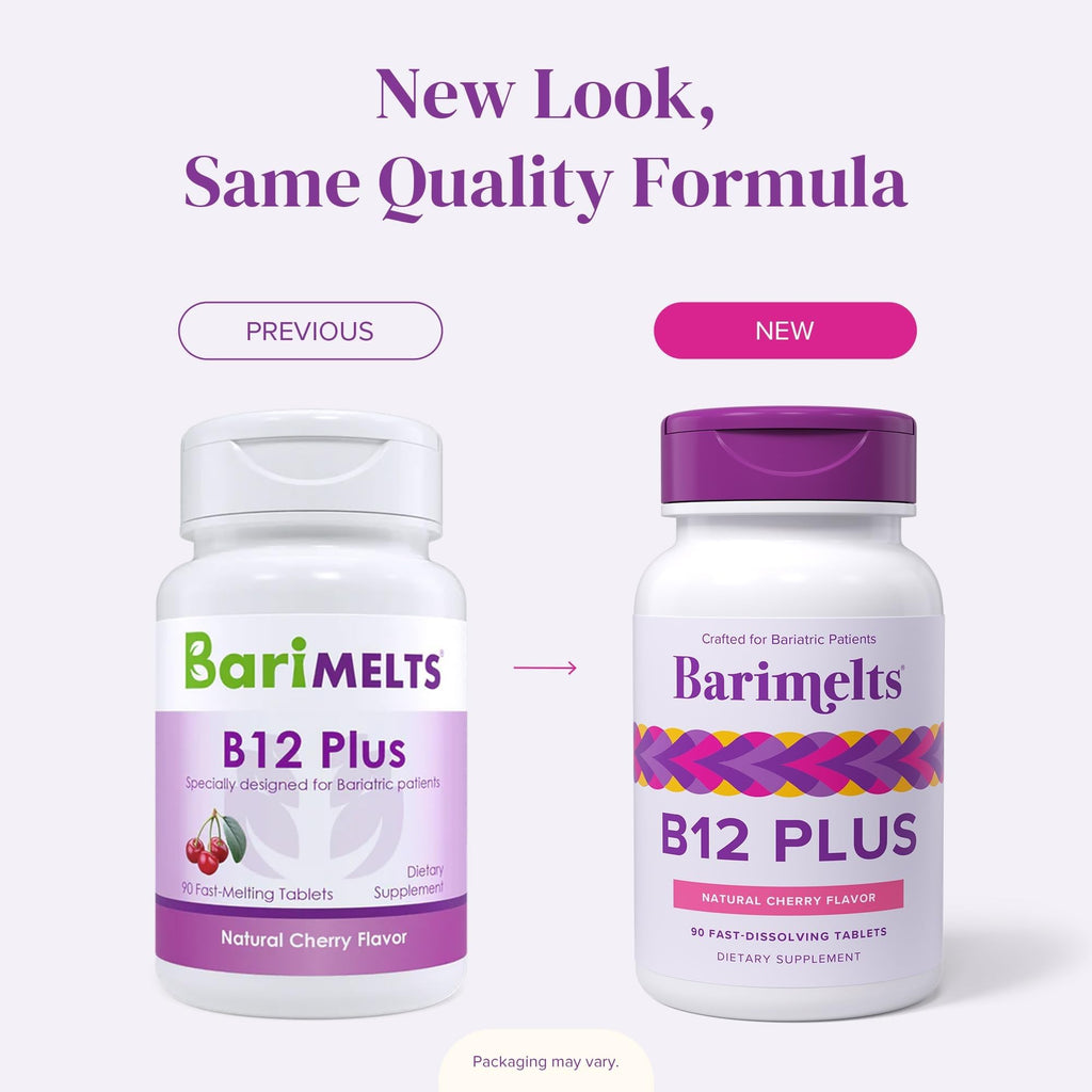 BariMelts Vitamin B12 Plus, 90 Fast-Dissolving Tablets (3-Month Supply), Sugar-Free Bariatric Vitamins for Women, Includes B12, B6