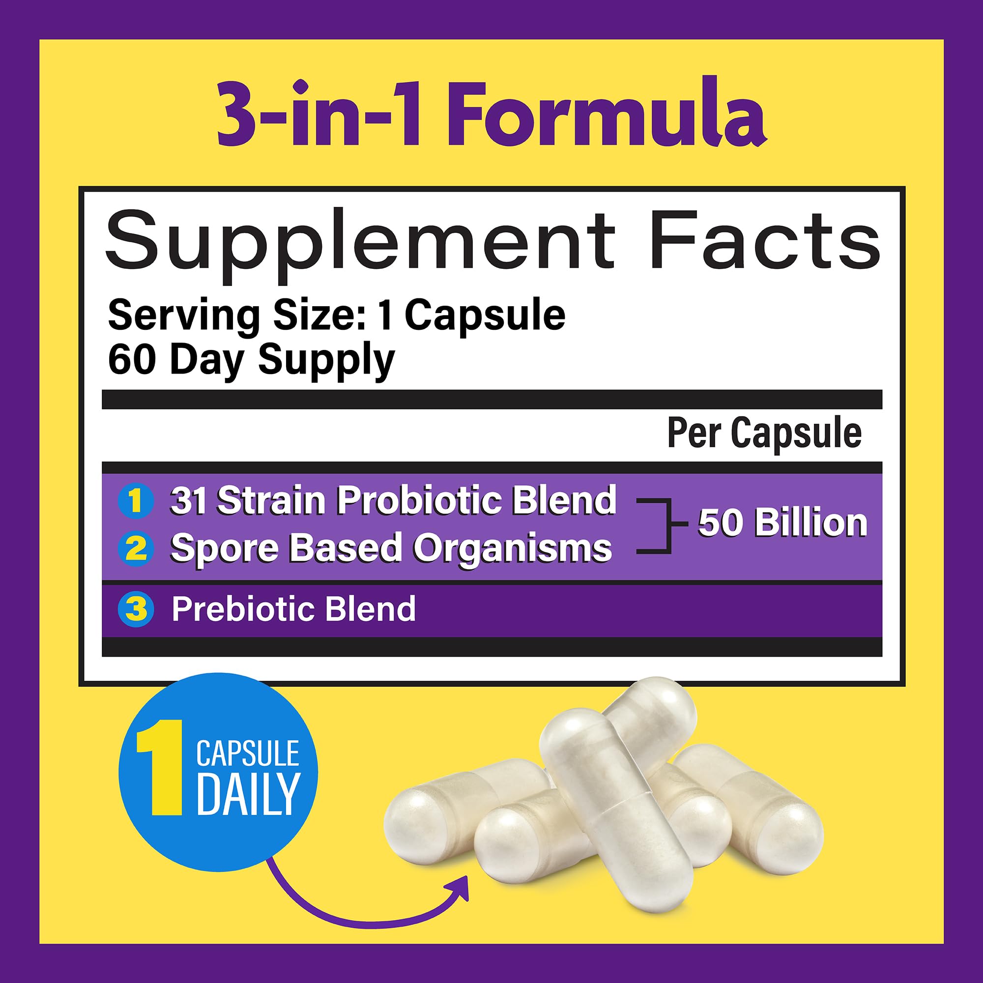 InnovixLabs Multi Strain Probiotics for Women & Men - Probiotic Supplement - 50 Billion CFU - Gut Health, Immune Support, Digestion, Lactobacillus Acidophilus, Prebiotics and Probiotics, 60 Capsules InnovixLabs Au supplements