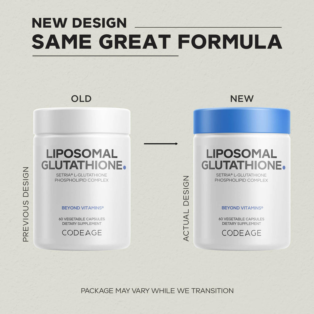 Codeage Liposomal Glutathione Supplement - Pure Reduced Setria L-Glutathione, Liposomal Delivery, Phospholipid Complex - Vegan, Non-GMO - 2-Pack Codeage Au supplements